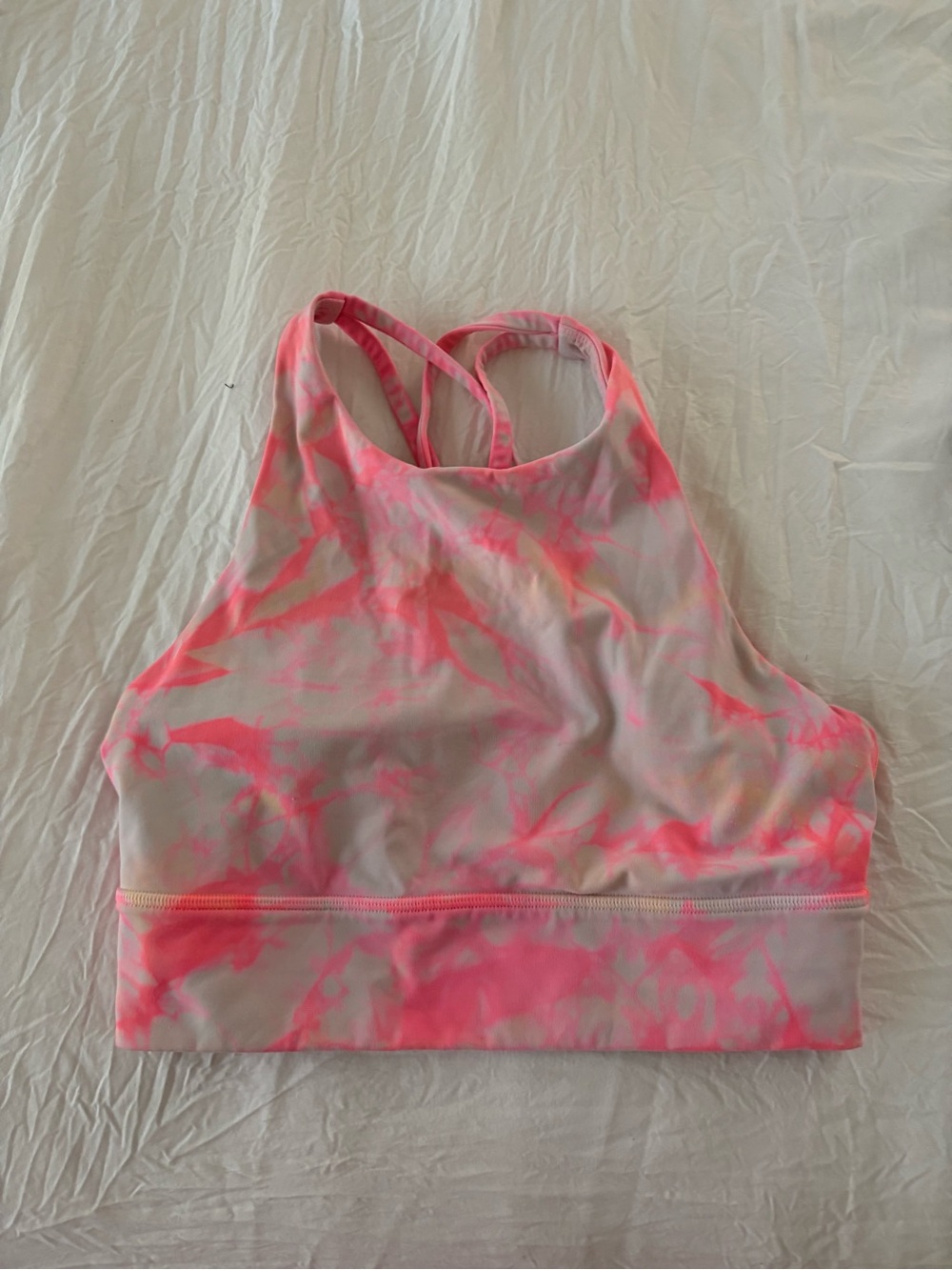 lululemon athletica Neon Pink Tie-Dye High Neck Tank